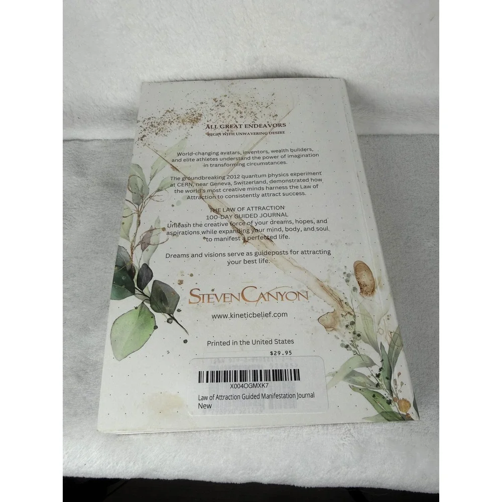 Steven Canyon Law of Attraction Guided Journal Unisex OS White Like New Manifest